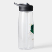 smaragdgrüne Blume Gold Blätter Trinkflasche (Rechts)