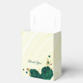 smaragdgrüne Blume goldene Blätter Marmor Geschenkschachtel (Geöffnet)