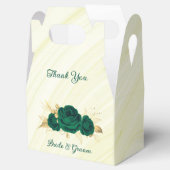 smaragdgrüne Blume goldene Blätter Marmor Geschenkschachtel (Geöffnet)