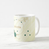 smaragdgrüne Blume goldene Blätter Marmor Kaffeetasse (VorderseiteRechts)