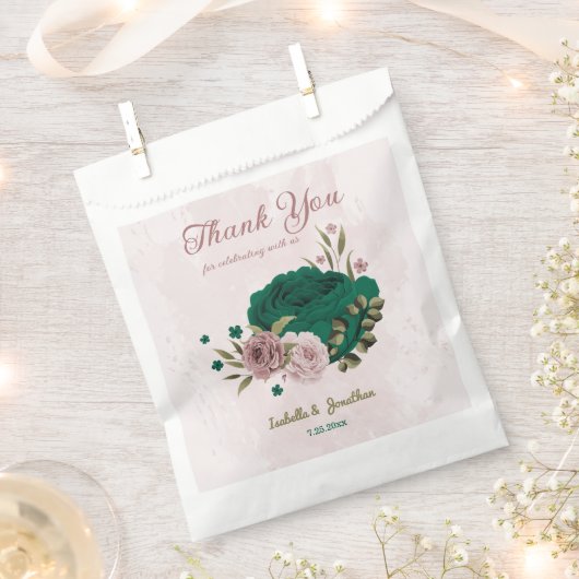 Smaragdgrüne Blume Hochzeit Geschenktütchen (Ausgeschnitten)