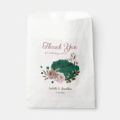 Smaragdgrüne Blume Hochzeit Geschenktütchen (Vorderseite)