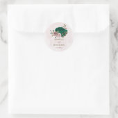 Smaragdgrüne Blume Hochzeit Runder Aufkleber (Tasche)
