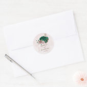 Smaragdgrüne Blume Hochzeit Runder Aufkleber (Umschlag)