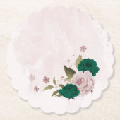 Smaragdgrüne Blume Hochzeit Untersetzer (Vorderseite)