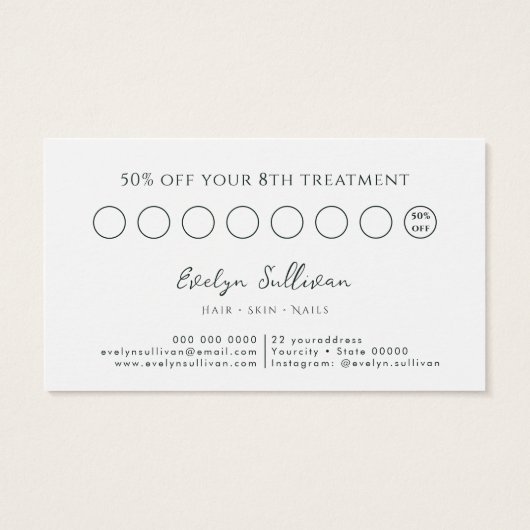 smaragdgrüne Blume Loyalitätskarte (Rückseite)