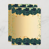 Smaragdgrüne Blume Party Save The Date (Vorne/Hinten)