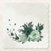 smaragdgrüne Blumen botanisch Untersetzer (Vorderseite)