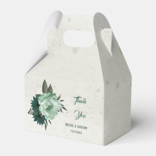 smaragdgrüne Blumen botanische Hochzeit Geschenkschachtel
