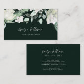 Smaragdgrüne Blumenkarte Visitenkarte (Vorne/Hinten)