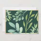 Smaragdgrüne botanische Hochzeit rettet das Datum Save The Date (Rückseite)