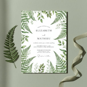 Smaragdgrüne botanische romantische Hochzeit Einladung