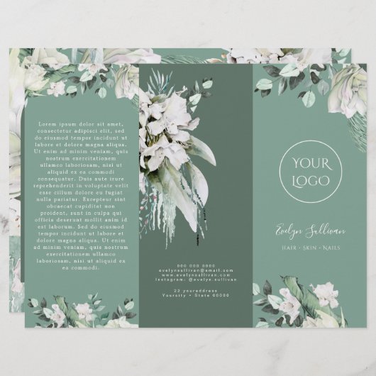 smaragdgrüne Broschüre (Vorne/Hinten)