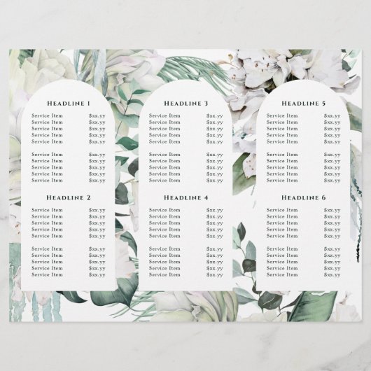 smaragdgrüne Broschüre mit weißen Blume (Rückseite)