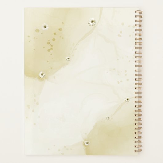 Smaragdgrüne Elfenbeingoldverheiratung - Blume Planer (Rückseite)