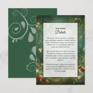 Smaragdgrüne Enchanted Forest Hochzeit Begleitkarte