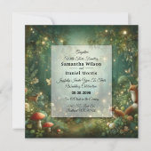 Smaragdgrüne Enchanted Forest Hochzeit Einladung (Vorderseite)