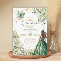 Smaragdgrüne Florale Goldene Schmetterling Quincea
