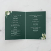 Smaragdgrüne Florale Grüne Hochzeit Programm (Innenseite)