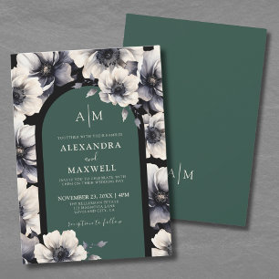 Smaragdgrüne Florale Hochzeit Einladung
