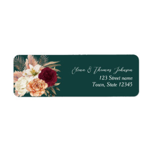 Smaragdgrüne Florale Hochzeitsanschrift