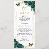 Smaragdgrüne Florale Schmetterlinge Hochzeit Schla Programm (Vorderseite)