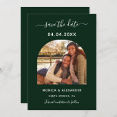 Smaragdgrüne Foto Hochzeit Sichern Sie das Datum Save The Date (Vorne/Hinten)