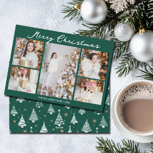 Smaragdgrüne Frohe Weihnachten Foto Collage