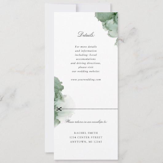 smaragdgrüne geode Hochzeit laden wir uAwg angefüg Einladung (Rückseite)