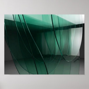 Smaragdgrüne Glasbänder Abstrakte Wandkunst Poster