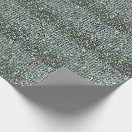 Smaragdgrüne glitzernde Glitzer-Sequenzen Geschenkpapier (Ecke)