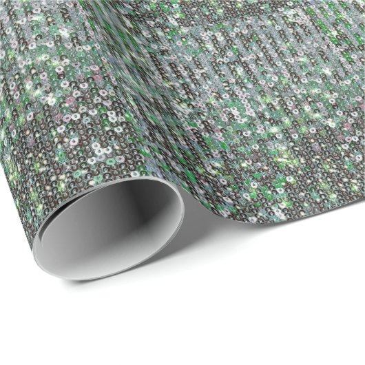 Smaragdgrüne glitzernde Glitzer-Sequenzen Geschenkpapier (Rolleneckpunkt)