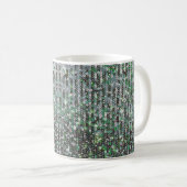 Smaragdgrüne glitzernde Glitzer-Sequenzen Kaffeetasse (VorderseiteRechts)