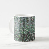 Smaragdgrüne glitzernde Glitzer-Sequenzen Kaffeetasse (Vorderseite Links)