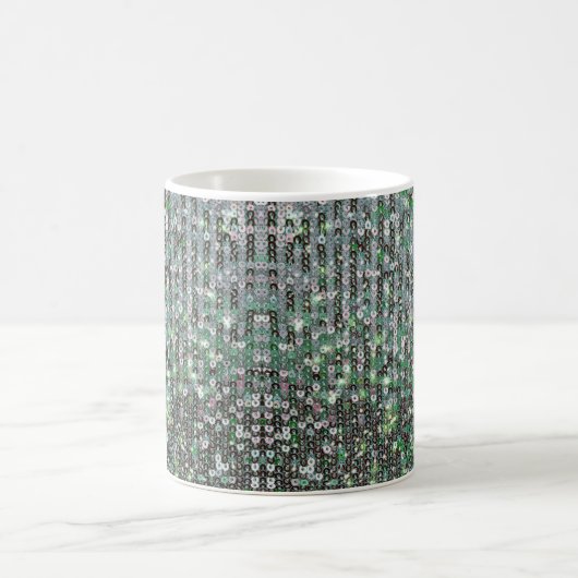 Smaragdgrüne glitzernde Glitzer-Sequenzen Kaffeetasse (Mittel)