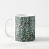 Smaragdgrüne glitzernde Glitzer-Sequenzen Kaffeetasse (Links)