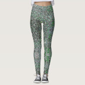 Smaragdgrüne glitzernde Glitzer-Sequenzen Leggings (Vorderseite)