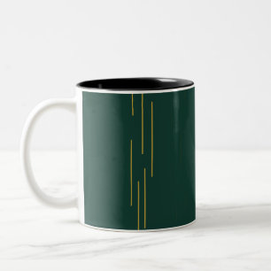 Smaragdgrüne Gold Geometrische Tasse