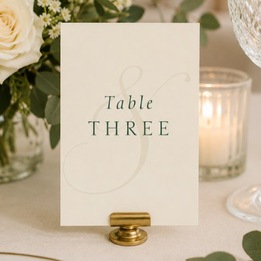 Smaragdgrüne Gold-Monogramm-Hochzeit Tischnummer