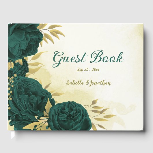 Smaragdgrüne Goldblume Gästebuch (Vorderseite)
