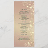 Smaragdgrüne Goldene Blumige Hochzeit Programm (Rückseite)