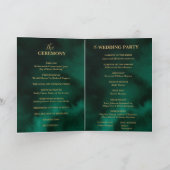 Smaragdgrüne & Goldene Botanische Hochzeit Programm (Innenseite)