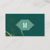 Smaragdgrüne goldene Marmorplatte Platzkarte (Rückseite)