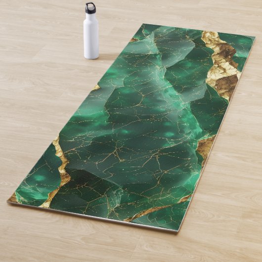 Smaragdgrüne goldene Textur Elegant Yogamatte (Beispiel)
