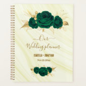 Smaragdgrüne goldfarbene Marmorhochzeit Planer (Vorderseite)