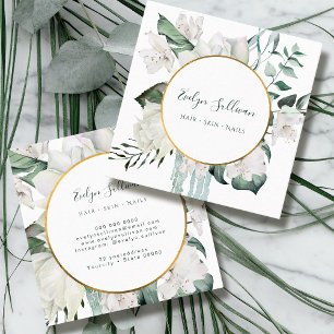 Smaragdgrüne Goldkreis-Visitenkarte Quadratische Visitenkarte