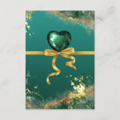 Smaragdgrüne Goldschmucktöne Hochzeit Begleitkarte (Rückseite)