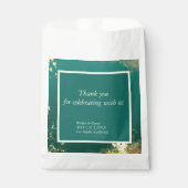 Smaragdgrüne Goldschmucktöne Hochzeit Geschenktütchen (Vorderseite)
