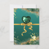 Smaragdgrüne Goldschmucktöne Hochzeit RSVP Karte (Rückseite)