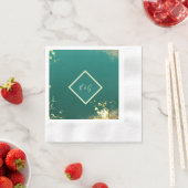 Smaragdgrüne Goldschmucktöne Hochzeit Serviette (Beispiel)